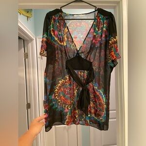 ZARA Basics Sheer Colorful Blouse